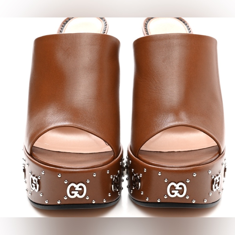 ❤️❤️ GUCCI 
Malaga Kid Janaya 150mm Platform Sandals ❤️❤️ - Picture 2 of 6